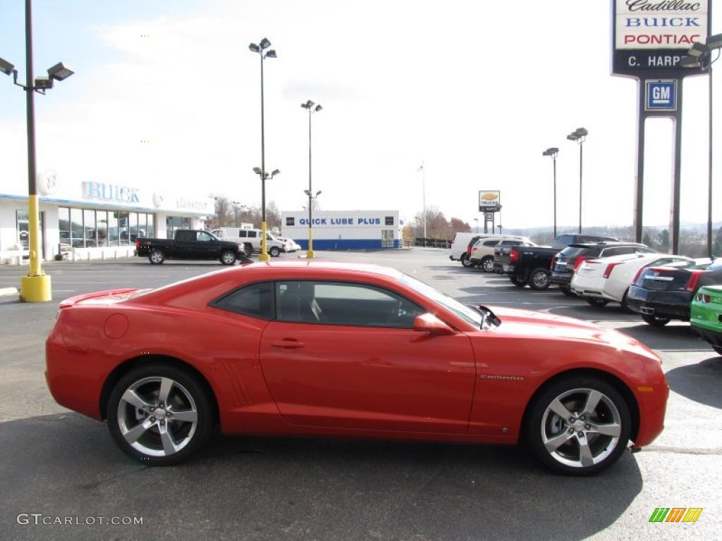 2010 Camaro LT/RS Coupe - Inferno Orange Metallic / Black photo #2