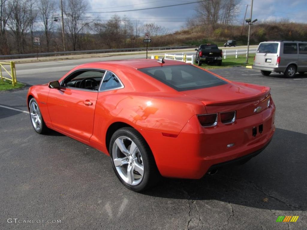 2010 Camaro LT/RS Coupe - Inferno Orange Metallic / Black photo #7