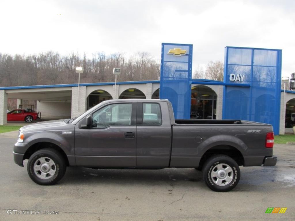 2004 F150 XLT SuperCab 4x4 - Dark Shadow Grey Metallic / Black/Medium Flint photo #2