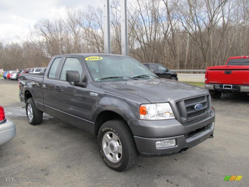 2004 F150 XLT SuperCab 4x4 - Dark Shadow Grey Metallic / Black/Medium Flint photo #4