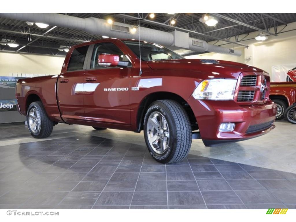 2011 Ram 1500 Sport Quad Cab - Deep Cherry Red Crystal Pearl / Dark Slate Gray photo #4