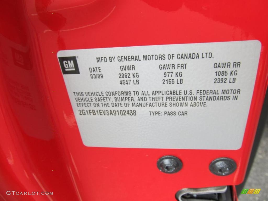 2010 Chevrolet Camaro LT/RS Coupe Info Tag Photo #40340471