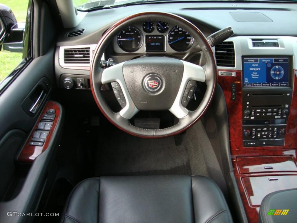 2008 Cadillac Escalade AWD Ebony Steering Wheel Photo #40347570