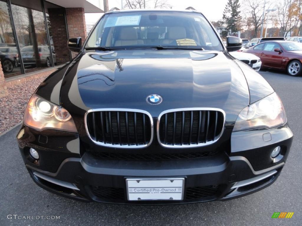 2008 X5 3.0si - Black Sapphire Metallic / Sand Beige photo #2