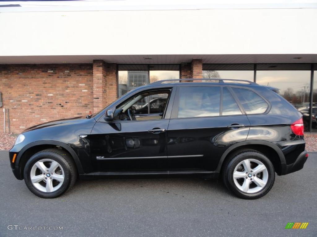 2008 X5 3.0si - Black Sapphire Metallic / Sand Beige photo #3