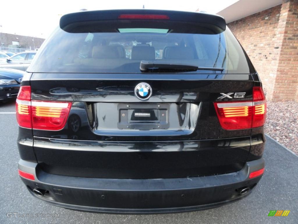 2008 X5 3.0si - Black Sapphire Metallic / Sand Beige photo #4