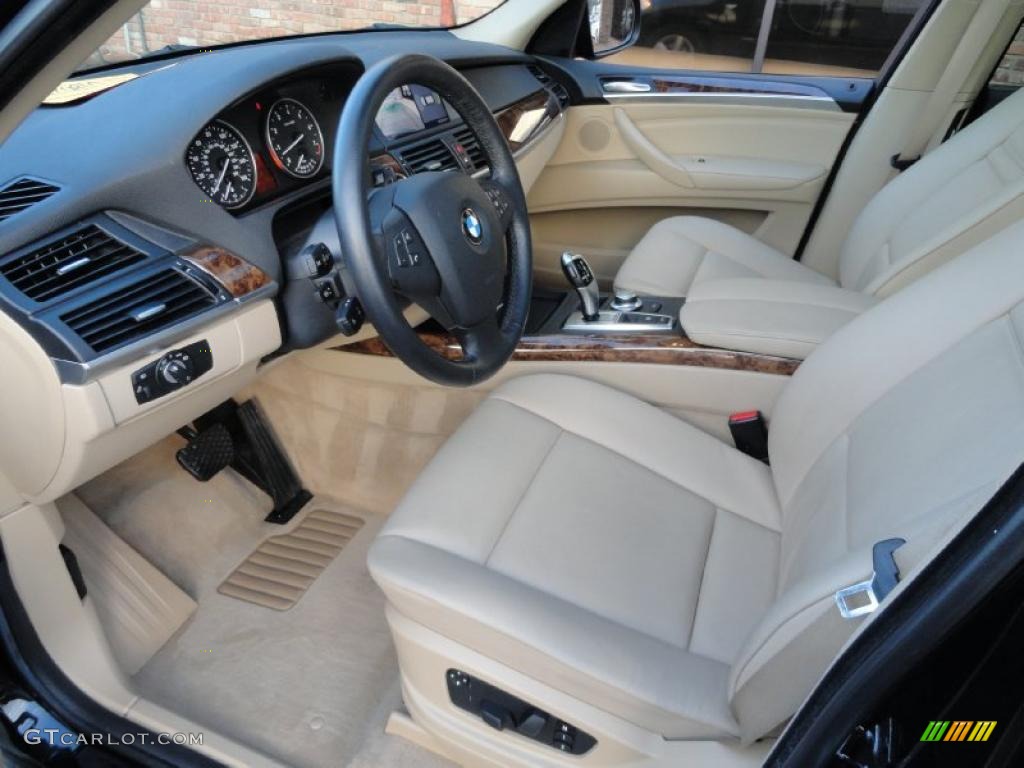 2008 X5 3.0si - Black Sapphire Metallic / Sand Beige photo #11