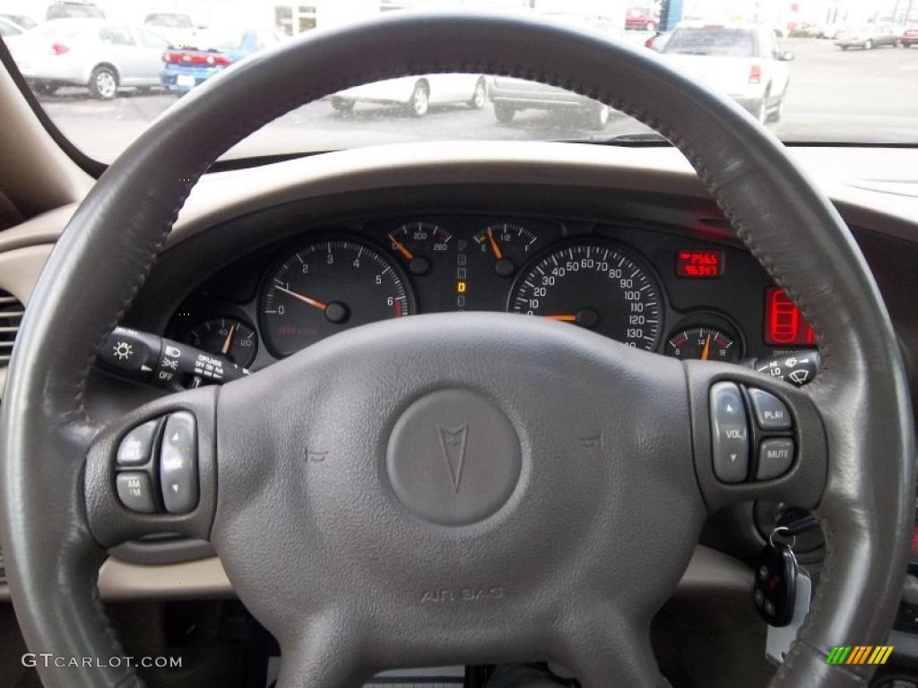 2002 Pontiac Bonneville SLE Taupe Steering Wheel Photo #40358409