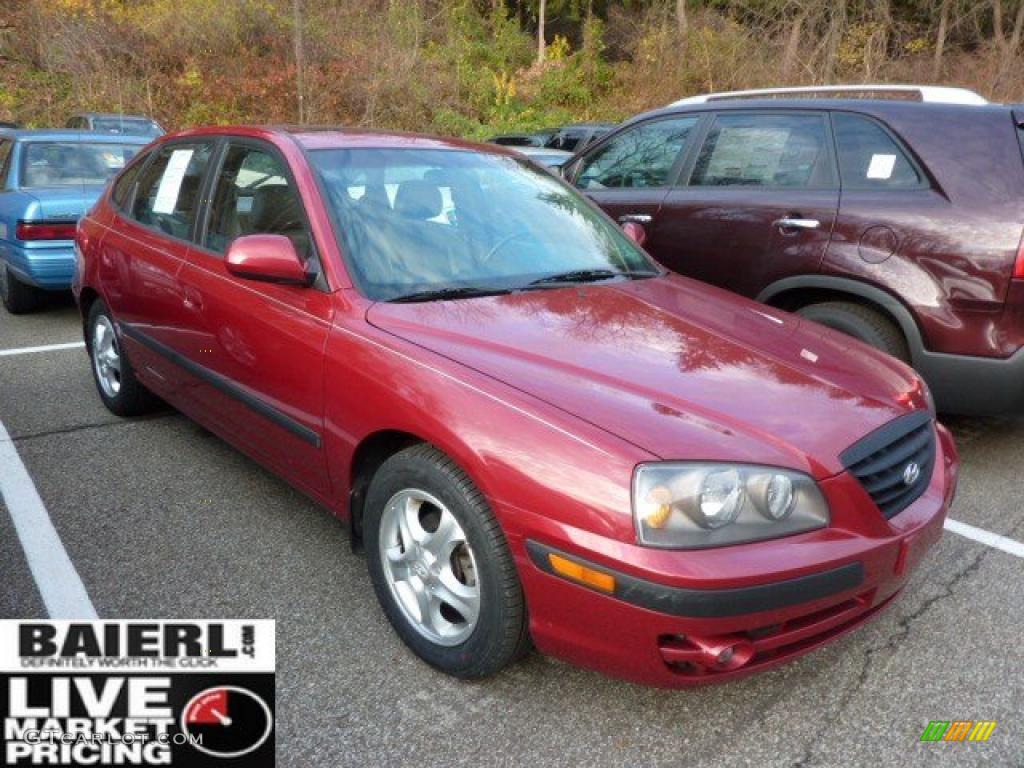 2006 Elantra GT Hatchback - Electric Red / Gray photo #1