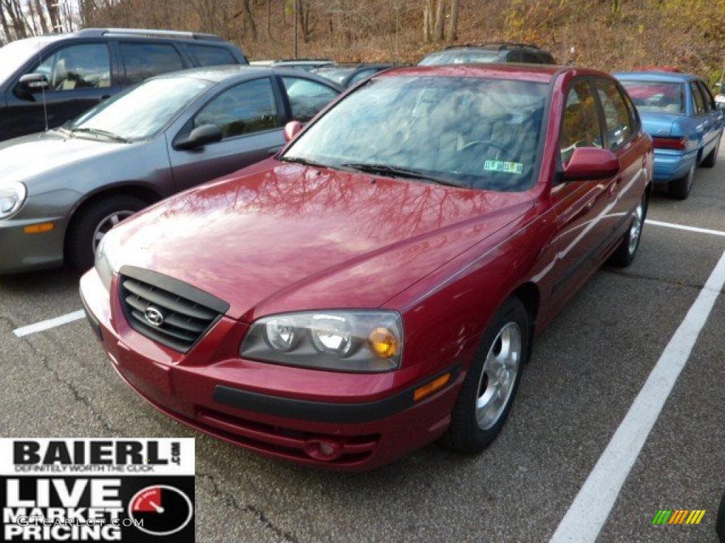 2006 Elantra GT Hatchback - Electric Red / Gray photo #3