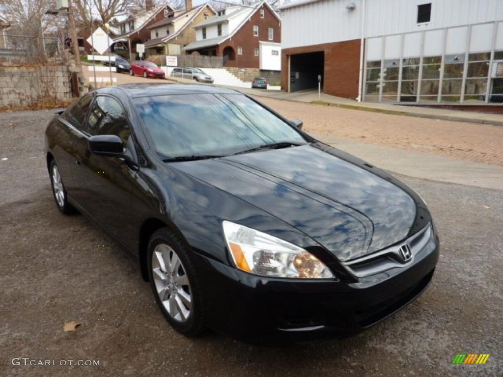 2006 Accord EX V6 Coupe - Nighthawk Black Pearl / Black photo #10