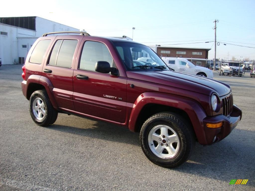 2002 Liberty Limited 4x4 - Dark Garnet Red Pearlcoat / Taupe photo #6