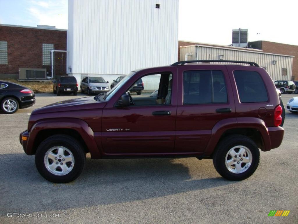 2002 Liberty Limited 4x4 - Dark Garnet Red Pearlcoat / Taupe photo #11