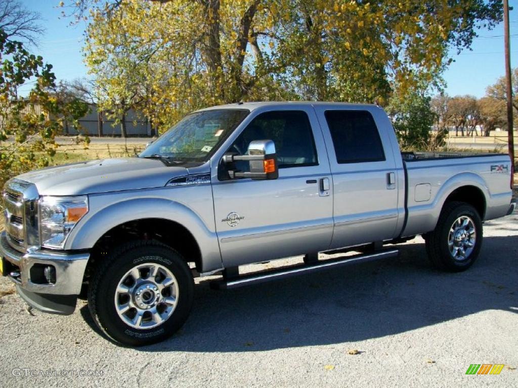 2011 F250 Super Duty Lariat Crew Cab 4x4 - Ingot Silver Metallic / Black Two Tone Leather photo #1