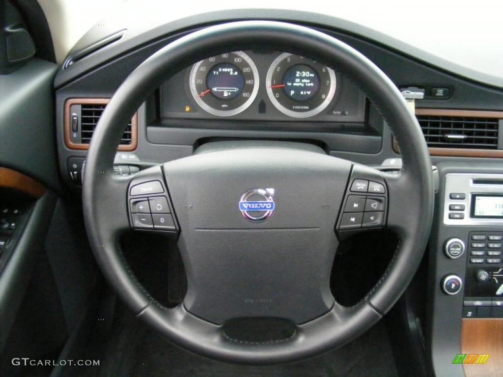 2009 Volvo S80 3.2 Anthracite Black Steering Wheel Photo #40367837