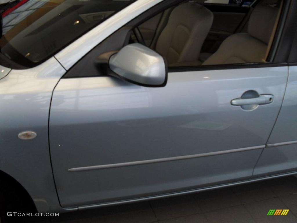 2007 MAZDA3 i Sedan - Ice Blue Metallic / Beige photo #3