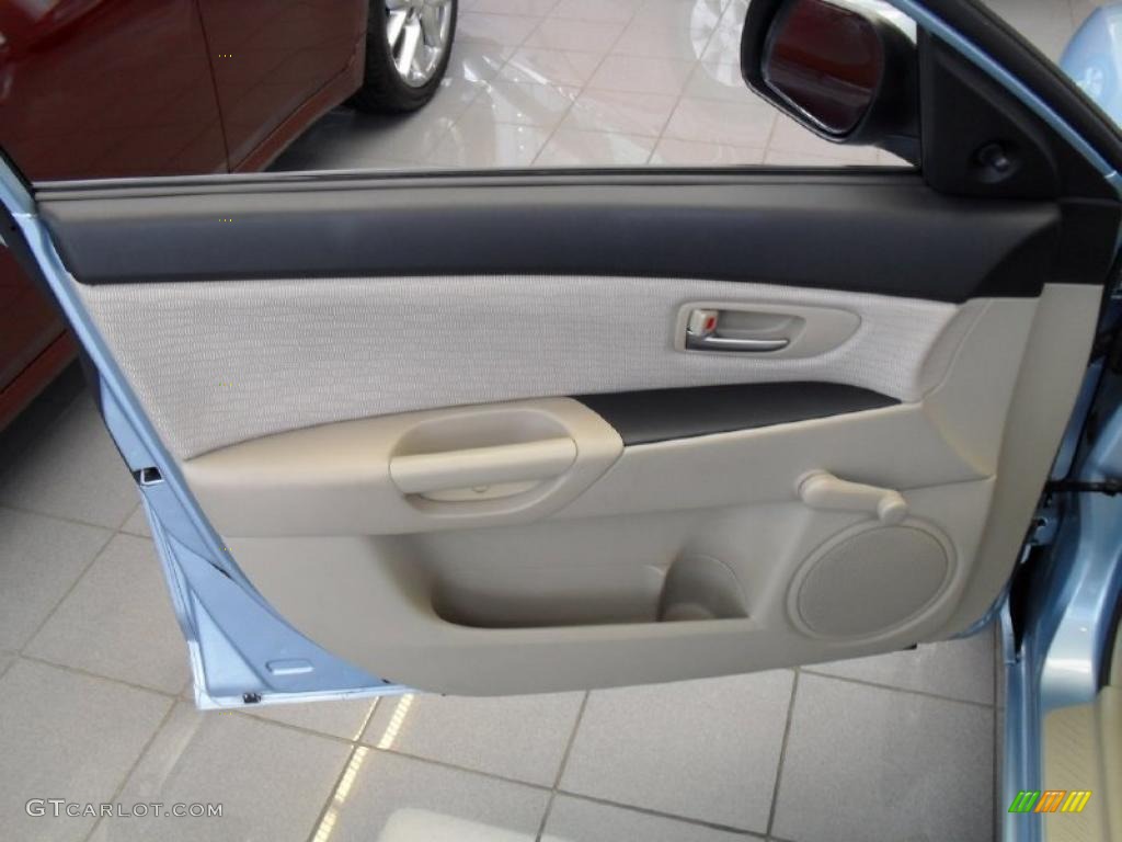 2007 MAZDA3 i Sedan - Ice Blue Metallic / Beige photo #12