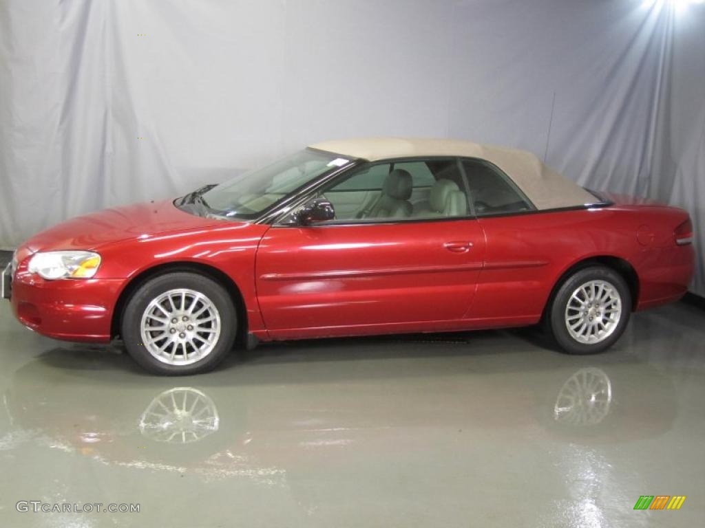 2006 Sebring Touring Convertible - Inferno Red Crystal Pearl / Taupe photo #3