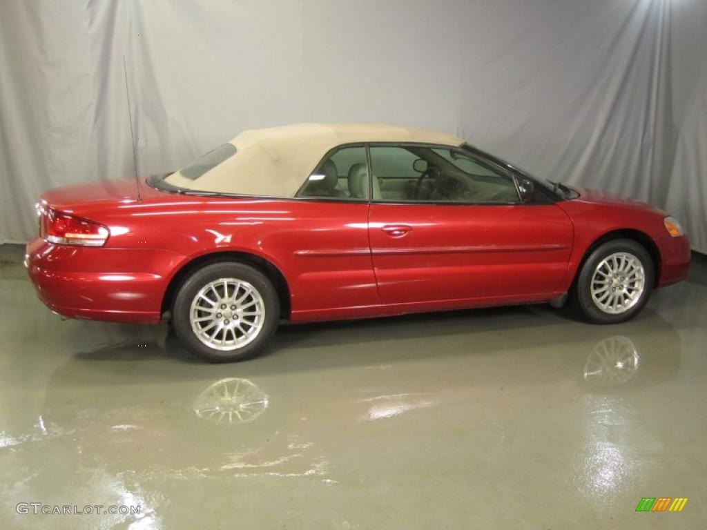 2006 Sebring Touring Convertible - Inferno Red Crystal Pearl / Taupe photo #13