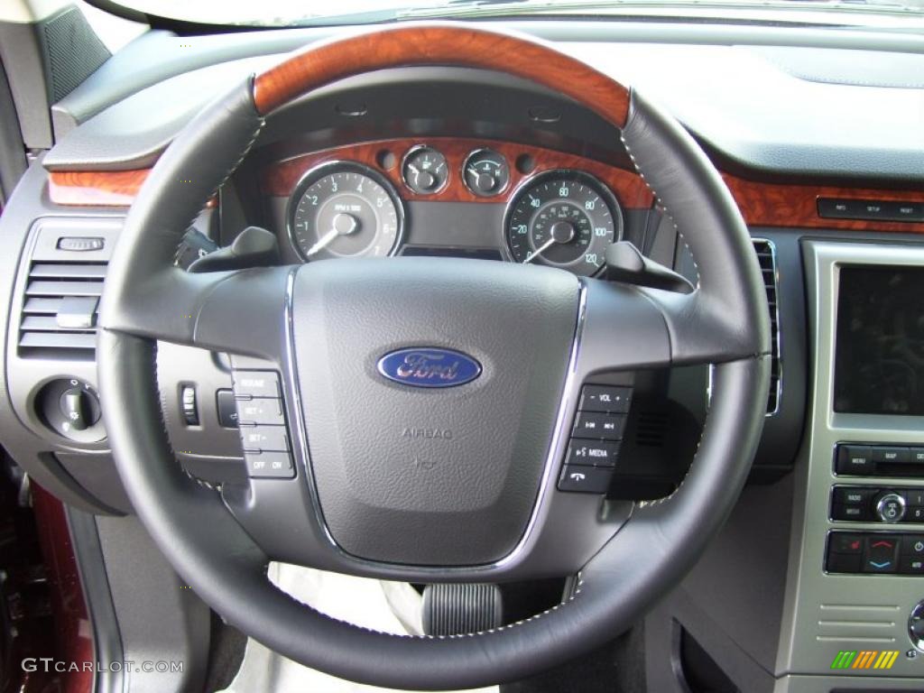 2010 Ford Flex Limited EcoBoost AWD Charcoal Black Steering Wheel Photo #40371649