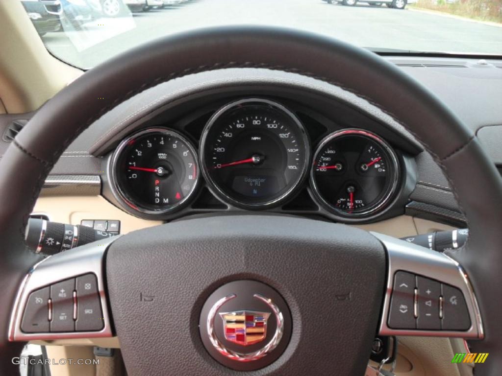 2011 Cadillac CTS 3.6 Sedan Cashmere/Cocoa Steering Wheel Photo #40374965