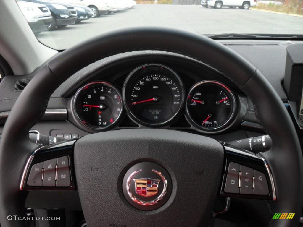 2011 Cadillac CTS -V Sedan Ebony Steering Wheel Photo #40376177