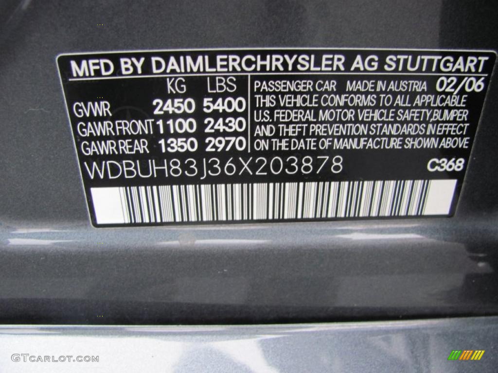 2006 E Color Code 368 for Flint Grey Metallic Photo #40377133