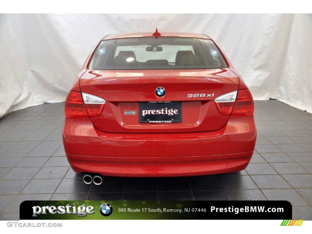 2008 3 Series 328xi Sedan - Crimson Red / Black photo #3