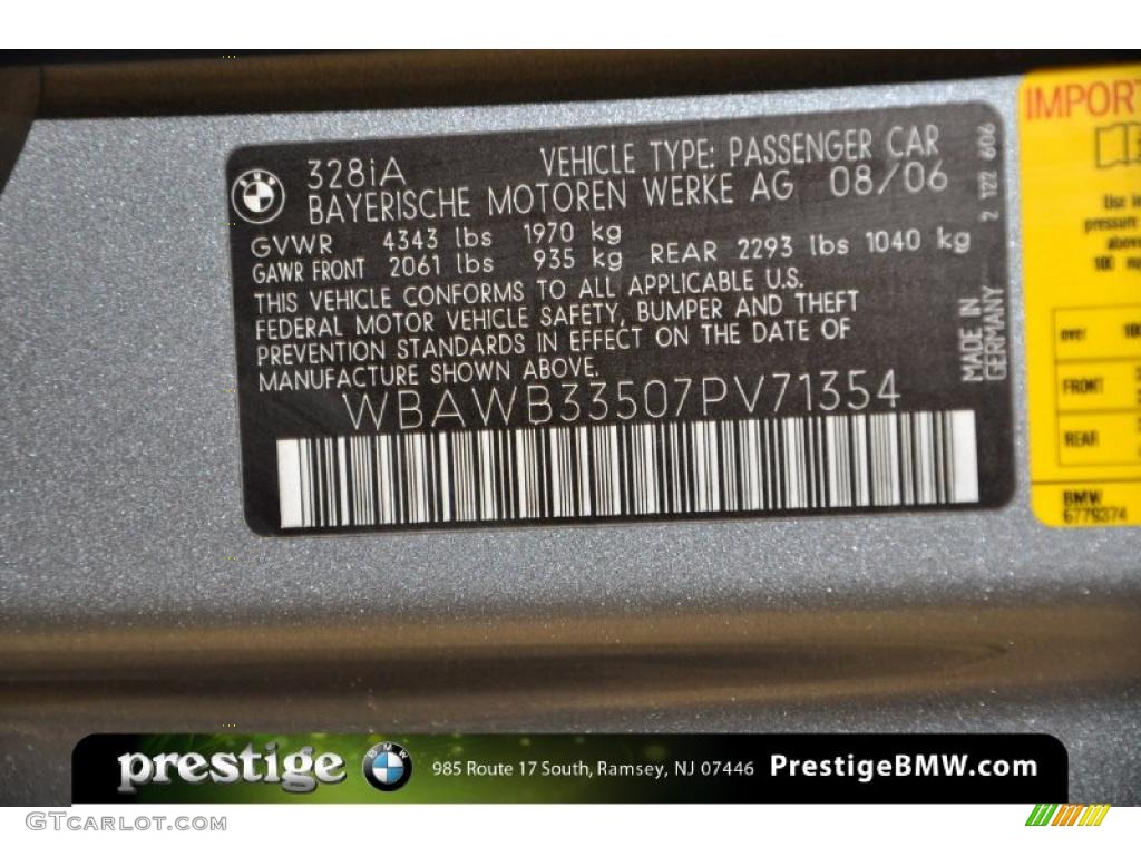 2007 3 Series 328i Coupe - Space Gray Metallic / Black photo #13