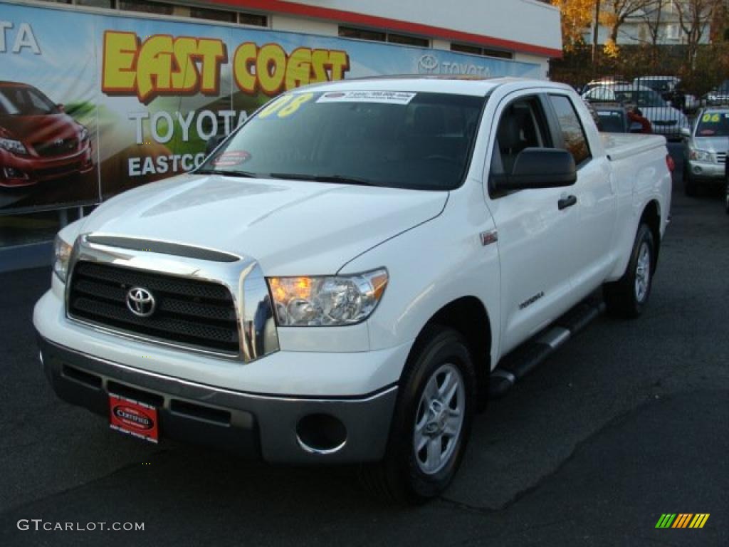2008 Tundra Double Cab 4x4 - Super White / Graphite Gray photo #3