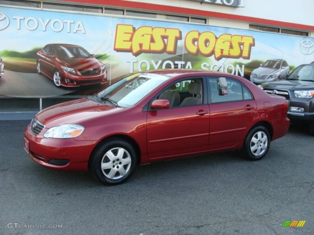 2008 Corolla LE - Barcelona Red / Stone photo #2