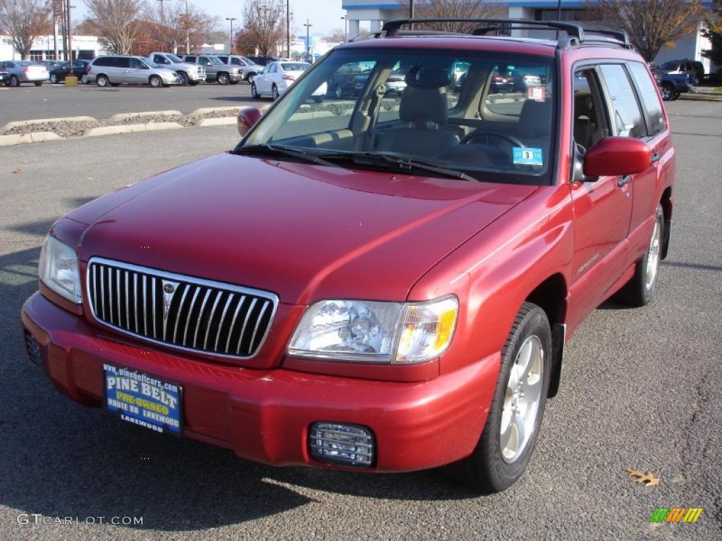 2002 Forester 2.5 S - Sedona Red Pearl / Beige photo #1