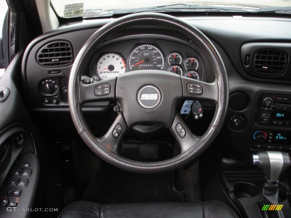 2008 Chevrolet TrailBlazer SS 4x4 Ebony Steering Wheel Photo #40382189