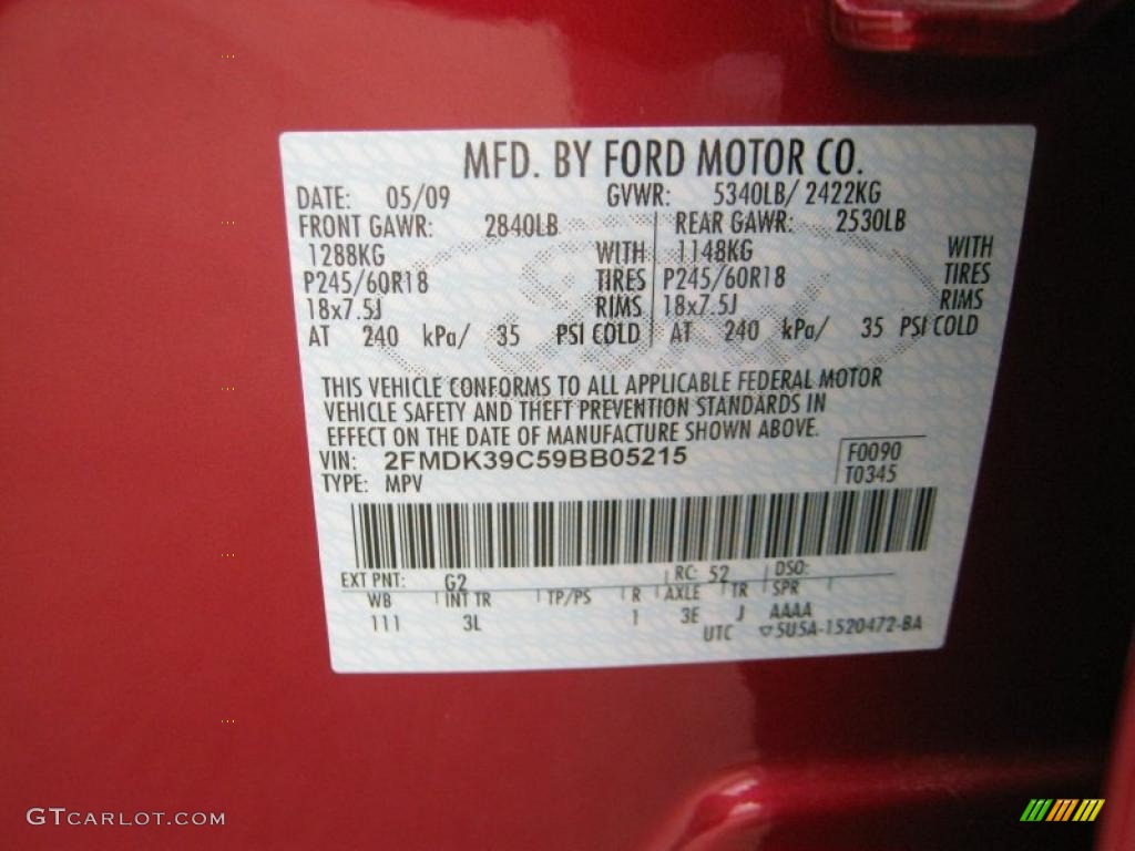 2009 Edge Limited - Redfire Metallic / Camel photo #26