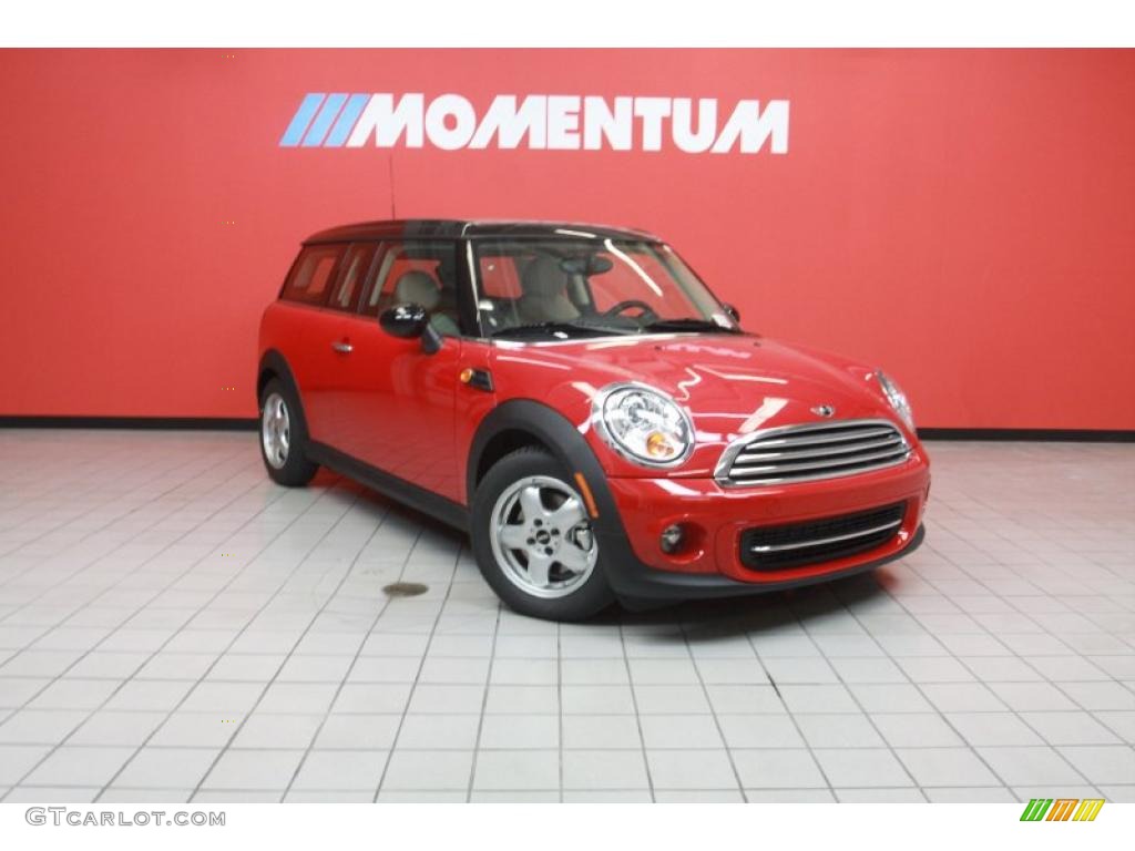 2011 Cooper Clubman - Chili Red / Gravity Polar Beige Leather photo #1