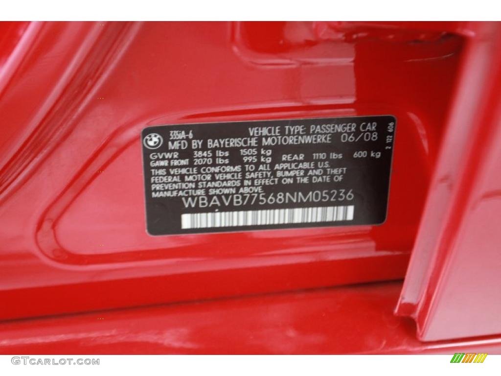 2008 3 Series 335i Sedan - Crimson Red / Black photo #23