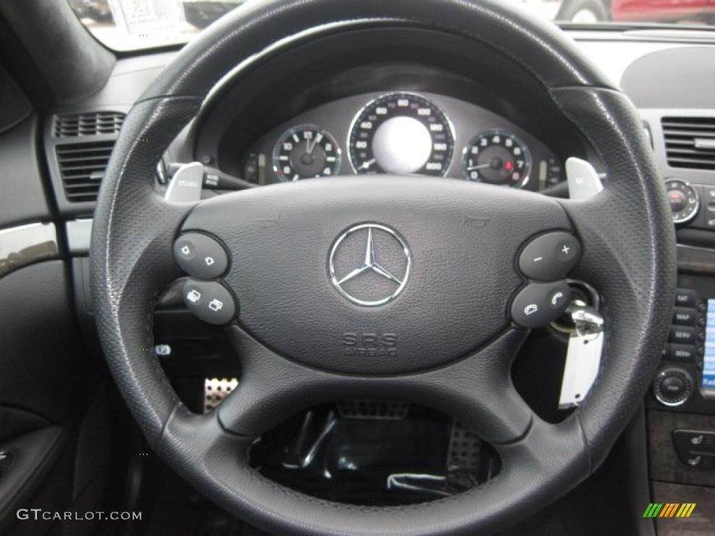 2008 Mercedes-Benz E 63 AMG Sedan Black Steering Wheel Photo #40398397