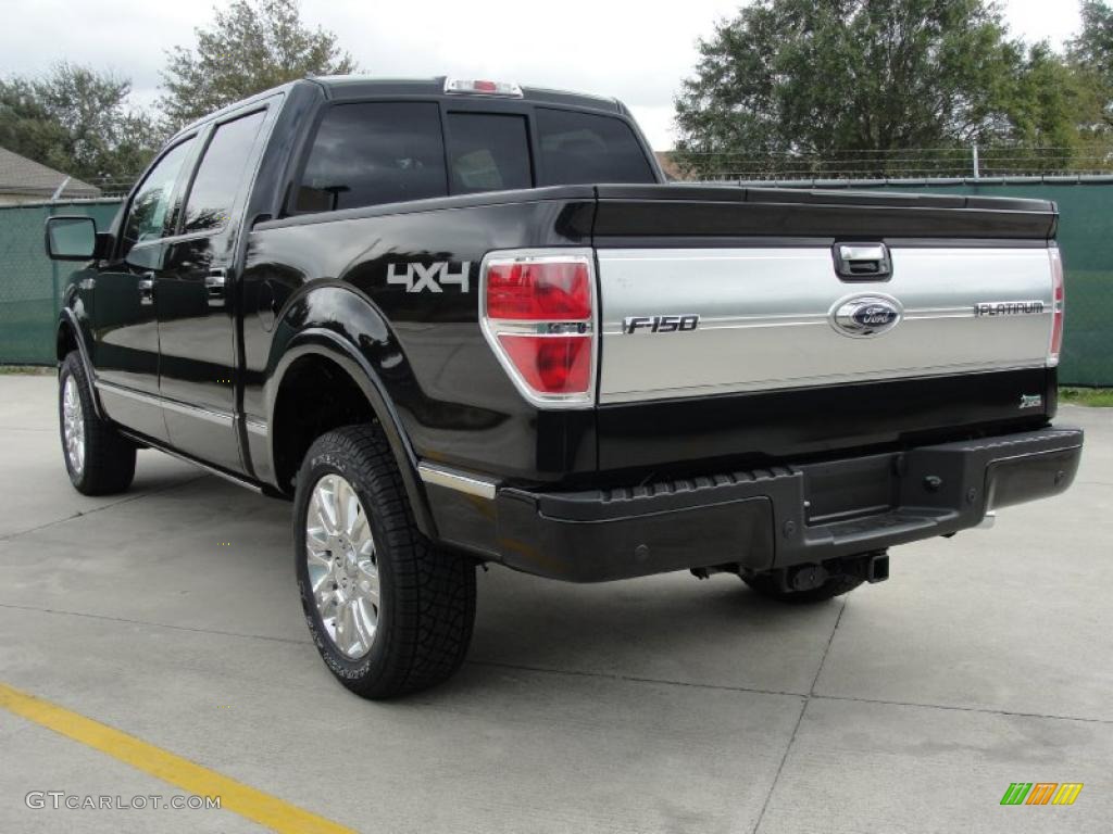2010 F150 Platinum SuperCrew 4x4 - Tuxedo Black / Sienna Brown Leather/Black photo #5
