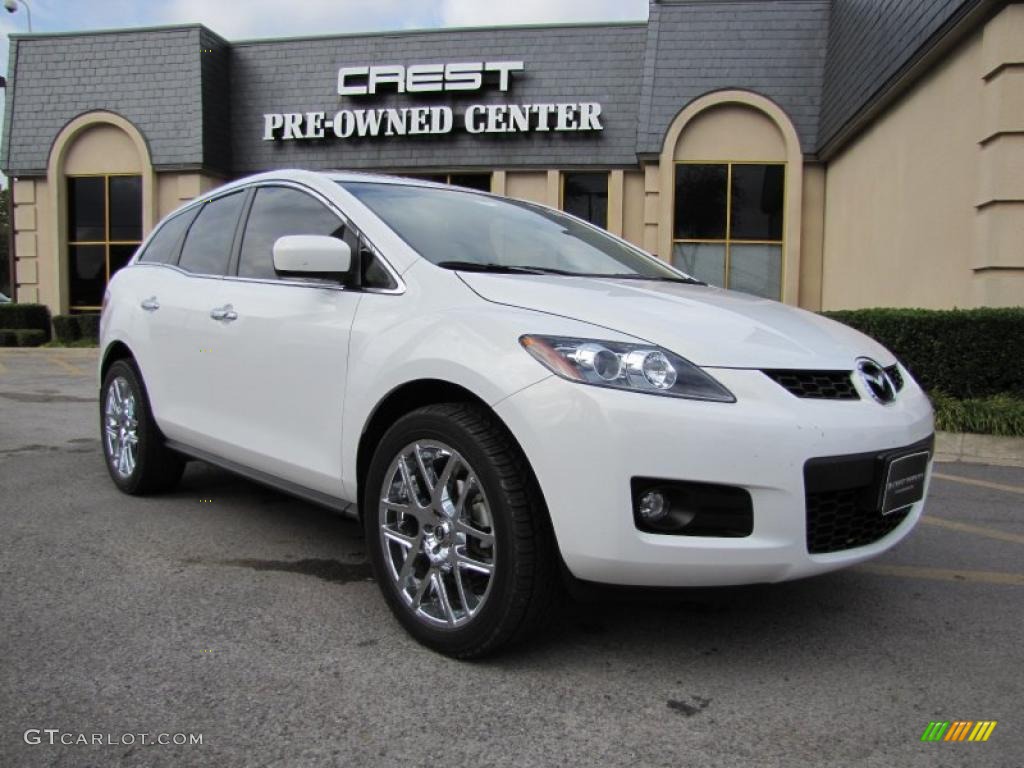 2008 CX-7 Grand Touring - Crystal White Pearl Mica / Sand photo #1