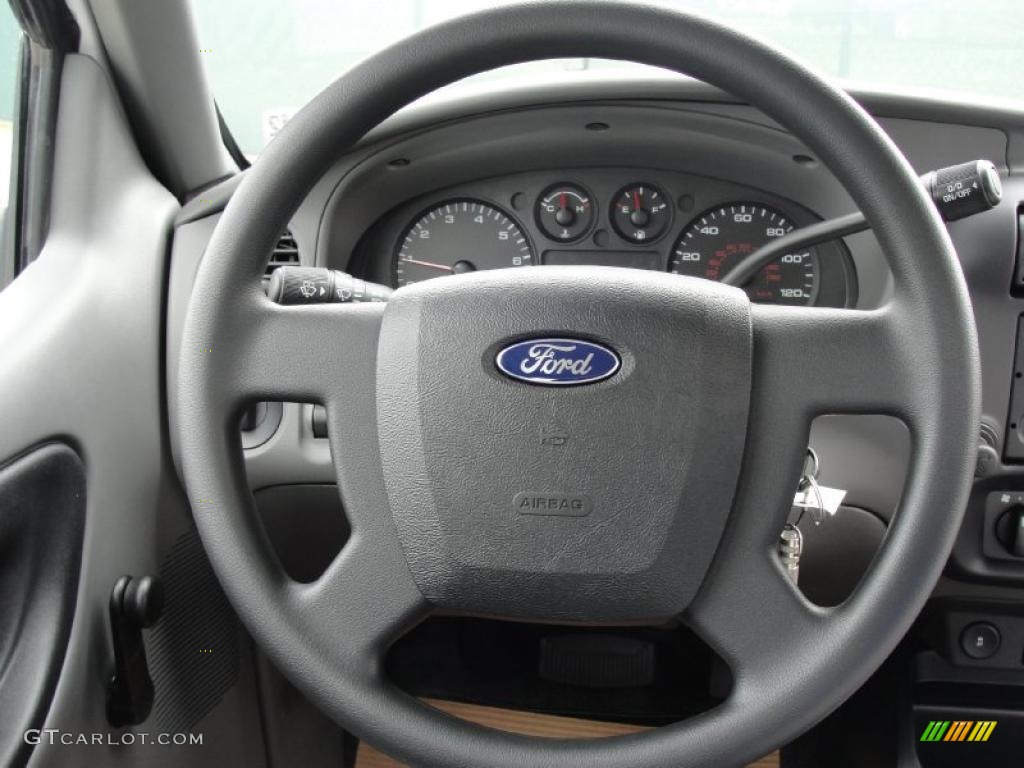 2011 Ford Ranger XL Regular Cab Medium Dark Flint Steering Wheel Photo #40402341