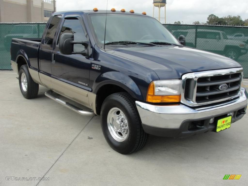 2001 F250 Super Duty Lariat SuperCab - True Blue Metallic / Medium Parchment photo #1