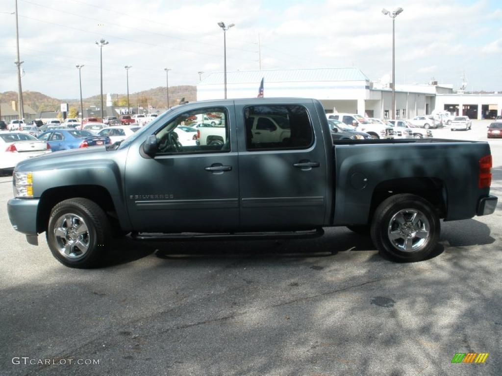 2009 Silverado 1500 LTZ Crew Cab - Blue Granite Metallic / Light Titanium photo #6
