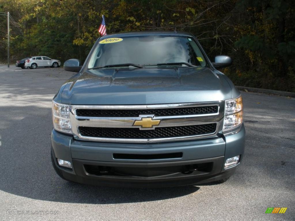 2009 Silverado 1500 LTZ Crew Cab - Blue Granite Metallic / Light Titanium photo #8