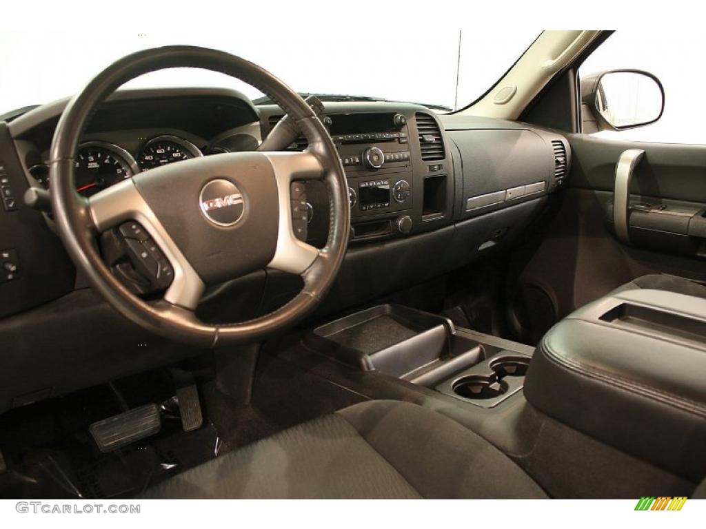 Ebony Black Interior 2007 GMC Sierra 1500 SLE Extended Cab 4x4 Photo #40411116