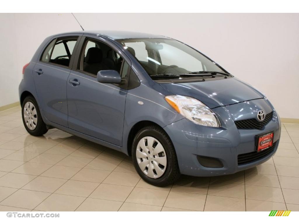 2009 Yaris 5 Door Liftback - Bayou Blue Pearl / Dark Charcoal photo #1