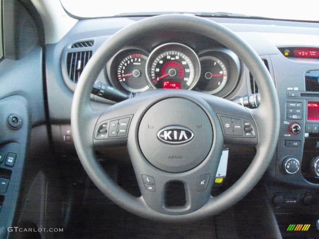 2011 Kia Forte EX Coffee Steering Wheel Photo #40415876