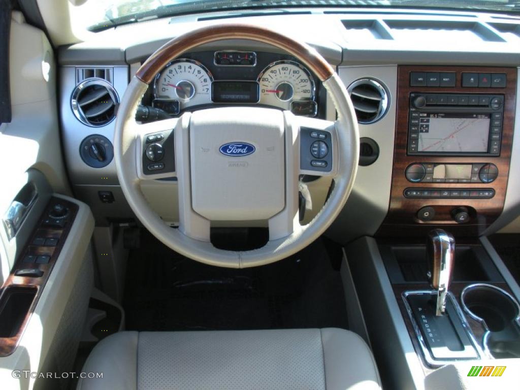 2007 Ford Expedition EL Limited Stone Steering Wheel Photo #40416868