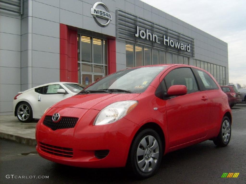 2008 Yaris 3 Door Liftback - Absolutely Red / Dark Charcoal photo #1