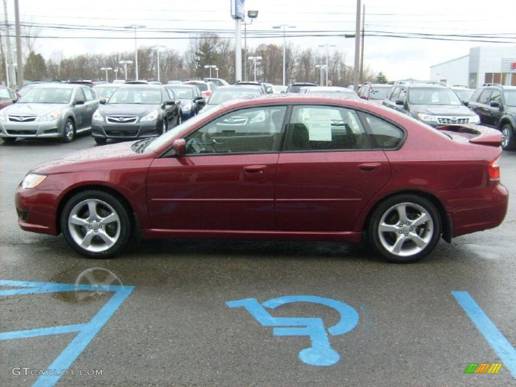 2009 Legacy 2.5i Sedan - Ruby Red Pearl / Off Black photo #4