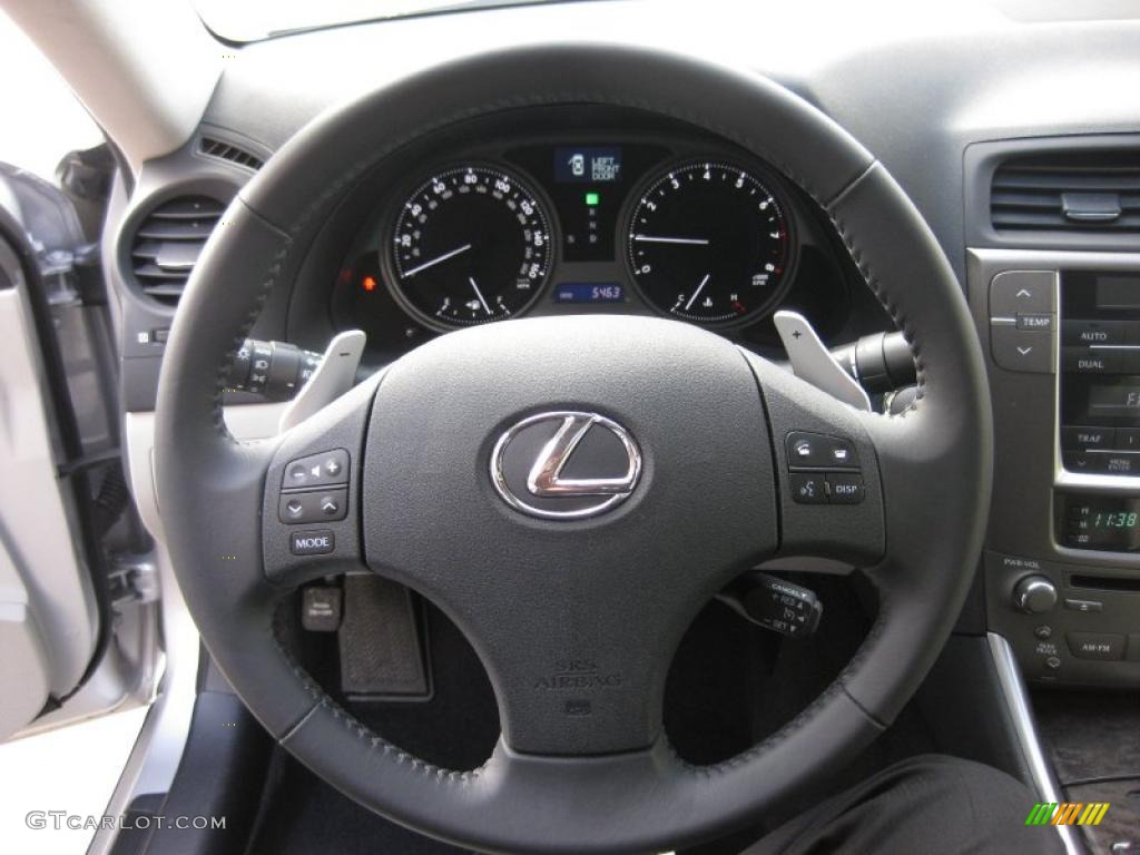 2010 Lexus IS 250 Light Gray Steering Wheel Photo #40426452
